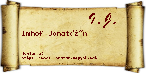 Imhof Jonatán névjegykártya